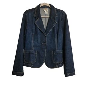Talbots Womens Stretch Jean Blazer Jacket size 12